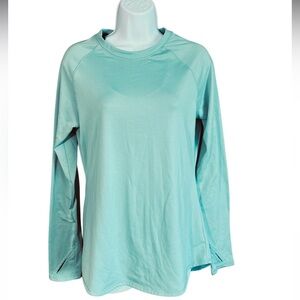 Cuddl Duds ClimateRight Teal/Turquoise Long Sleeve Women's Crewneck Top Medium